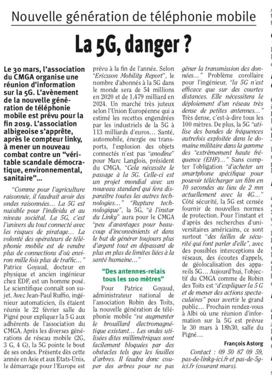 Nouvelle génération de téléphonie mobile - Tarn Libre - Mars 2019