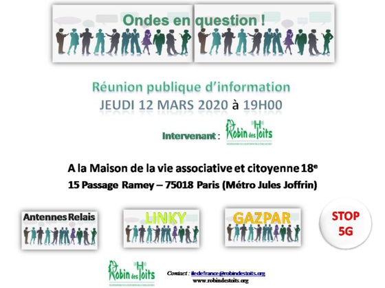 ROBIN DES TOITS - REUNION PUBLIQUE D'INFORMATION - JEUDI 12 MARS A 19H00