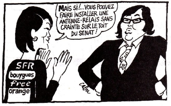 "Les antennes-relais gagnent par K.O." - le Canard Enchaîné - 06/02/2013 "Les antennes-relais gagnent par K.O." - le Canard Enchaîné - 06/02/2013
