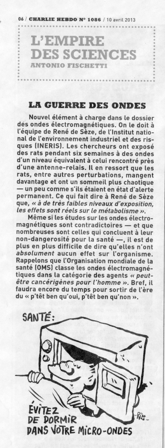 "La guerre des ondes" - Charlie Hebdo - 10/04/2013 "La guerre des ondes" - Charlie Hebdo - 10/04/2013